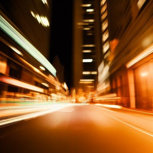 long exposure photo of New York street, blurred motion, streaks of light, surreal, dreamy, ghosting effect, highly detailed